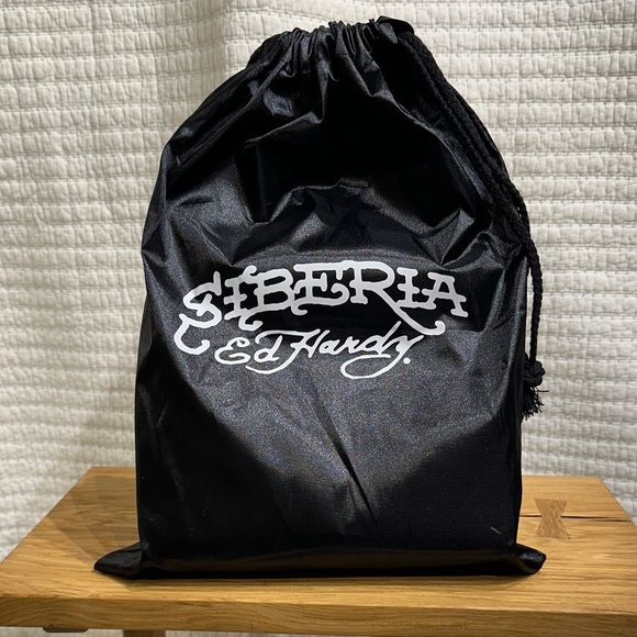 Ed Hardy Siberia Hills Love Kills Slowly Skull Animal Print Pink Blue Bag NWOT - Picture 9 of 9